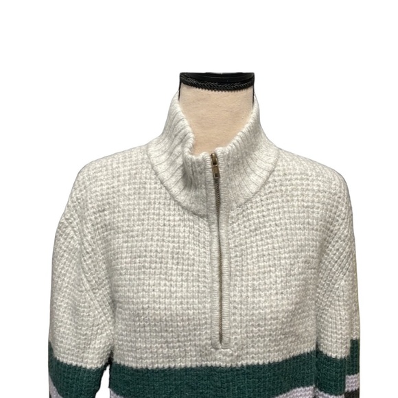 Goodfellow & Co. Color Block Gray and Green Turtleneck Women’s Sweater Size L - Picture 2 of 10